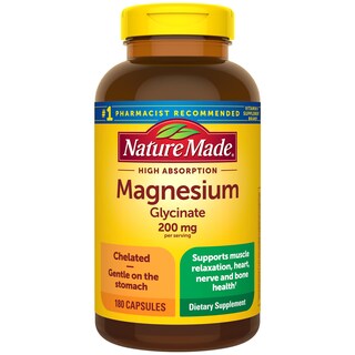 Foto 1 | Suplemento de Glicinato de Magnesio Nature Made 200 mg 180 Cápsulas - Venta Internacional