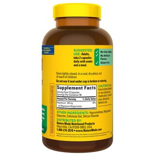 Foto 7 | Suplemento de Glicinato de Magnesio Nature Made 200 mg 180 Cápsulas - Venta Internacional