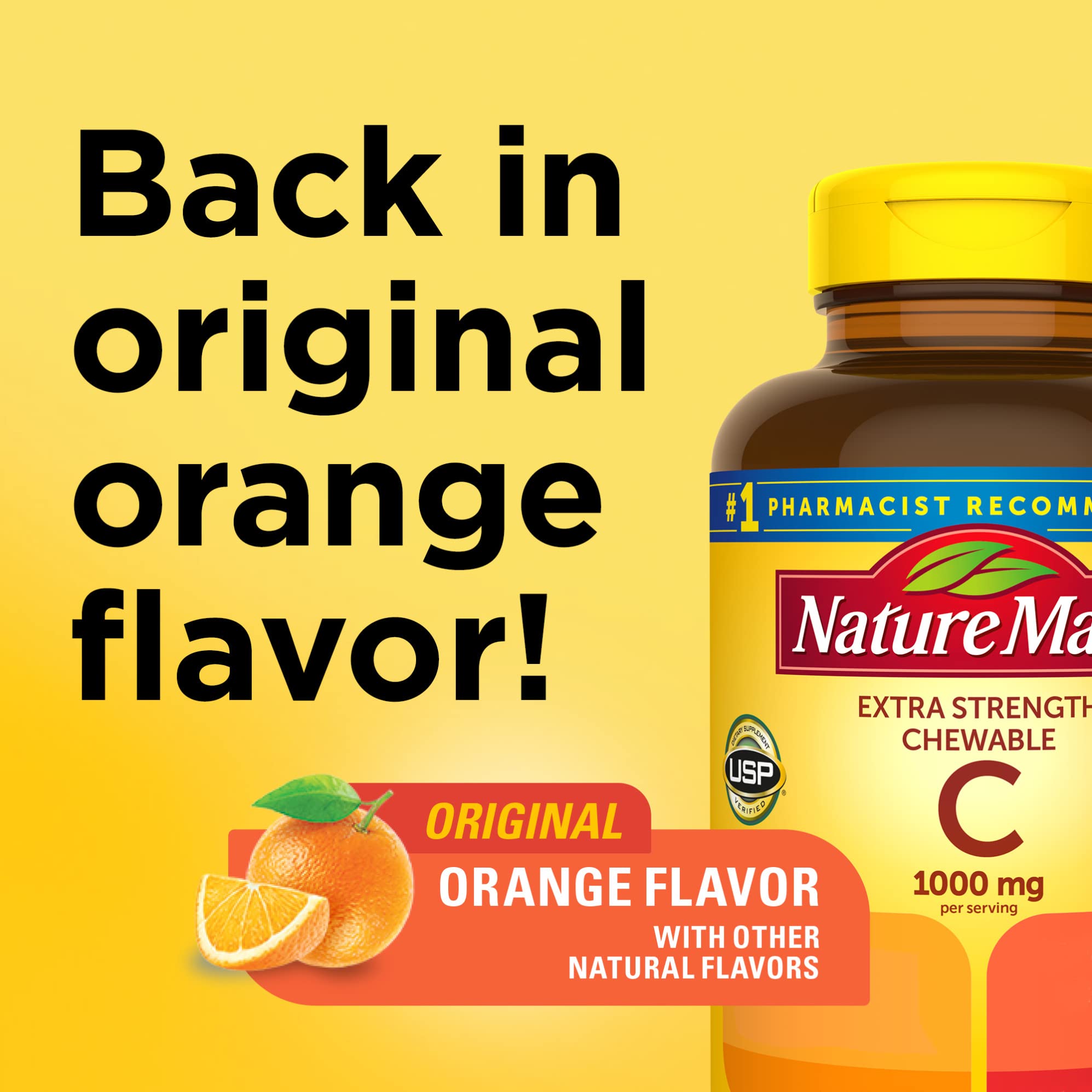 Foto 3 pulgar | Suplemento de Vitamina C Masticable Nature Made 1000 Mg 90 Tabletas - Venta Internacional