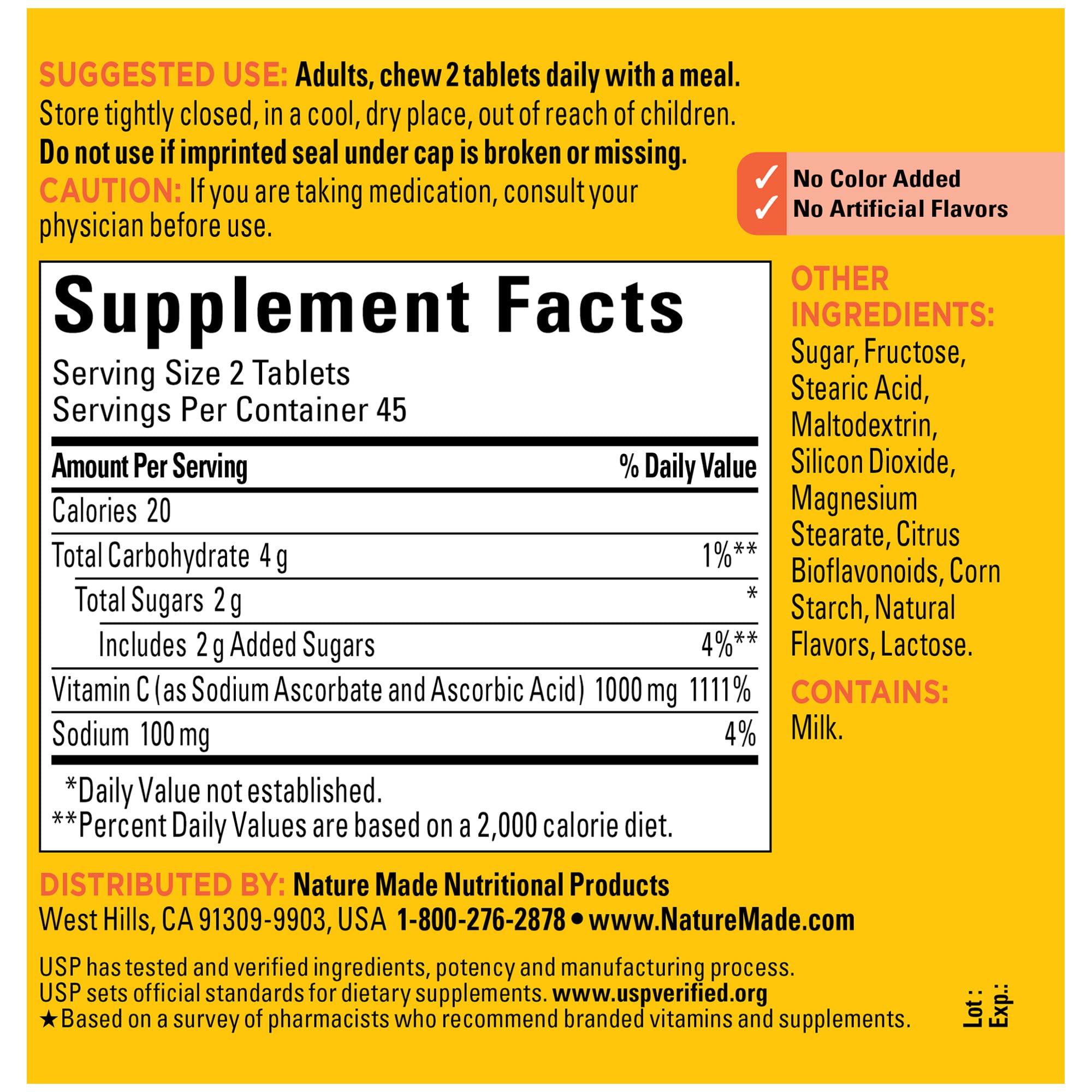 Foto 7 pulgar | Suplemento de Vitamina C Masticable Nature Made 1000 Mg 90 Tabletas - Venta Internacional
