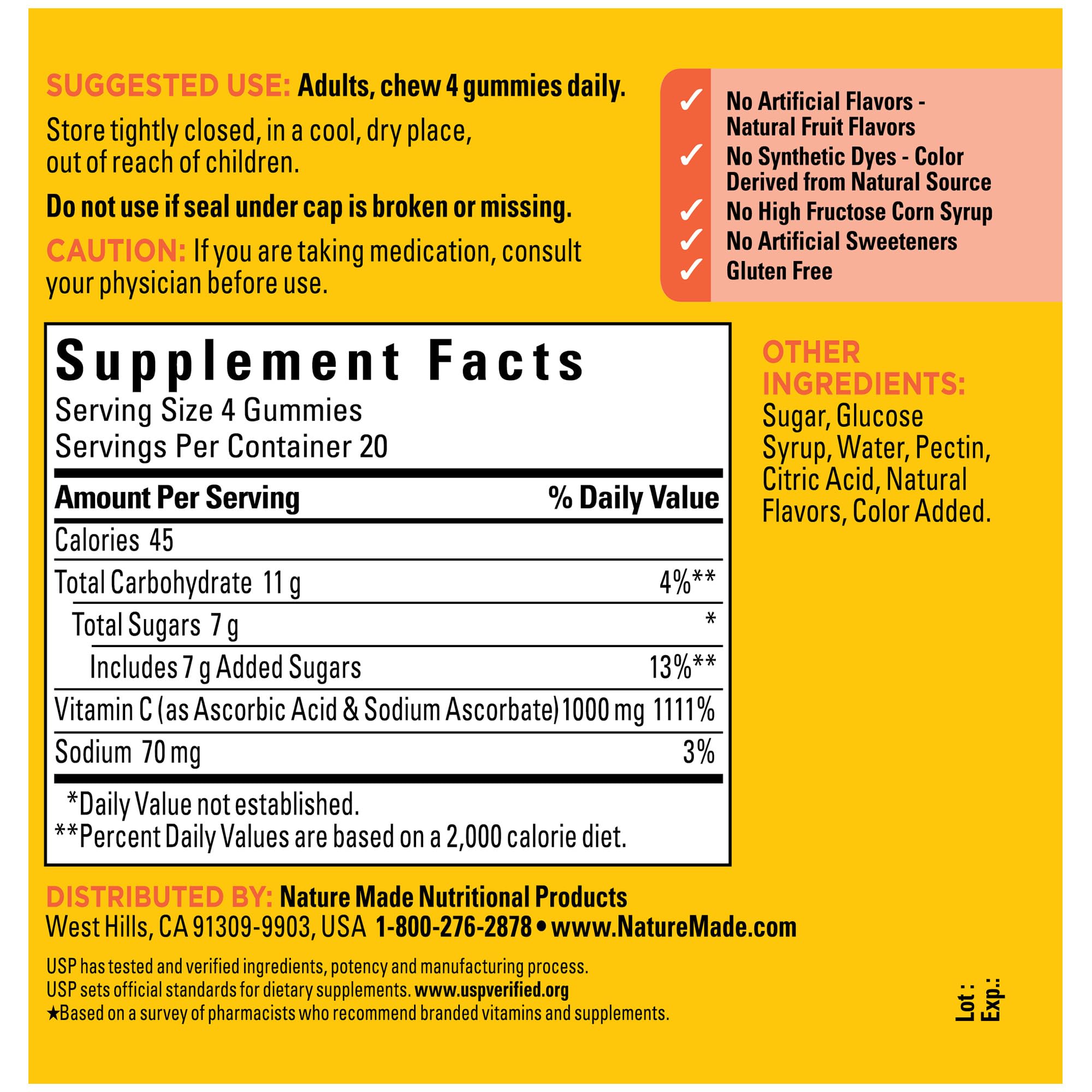 Foto 7 pulgar | Gomitas de Vitamina C Nature Made Maximum Strength 1000 Mg - Venta Internacional