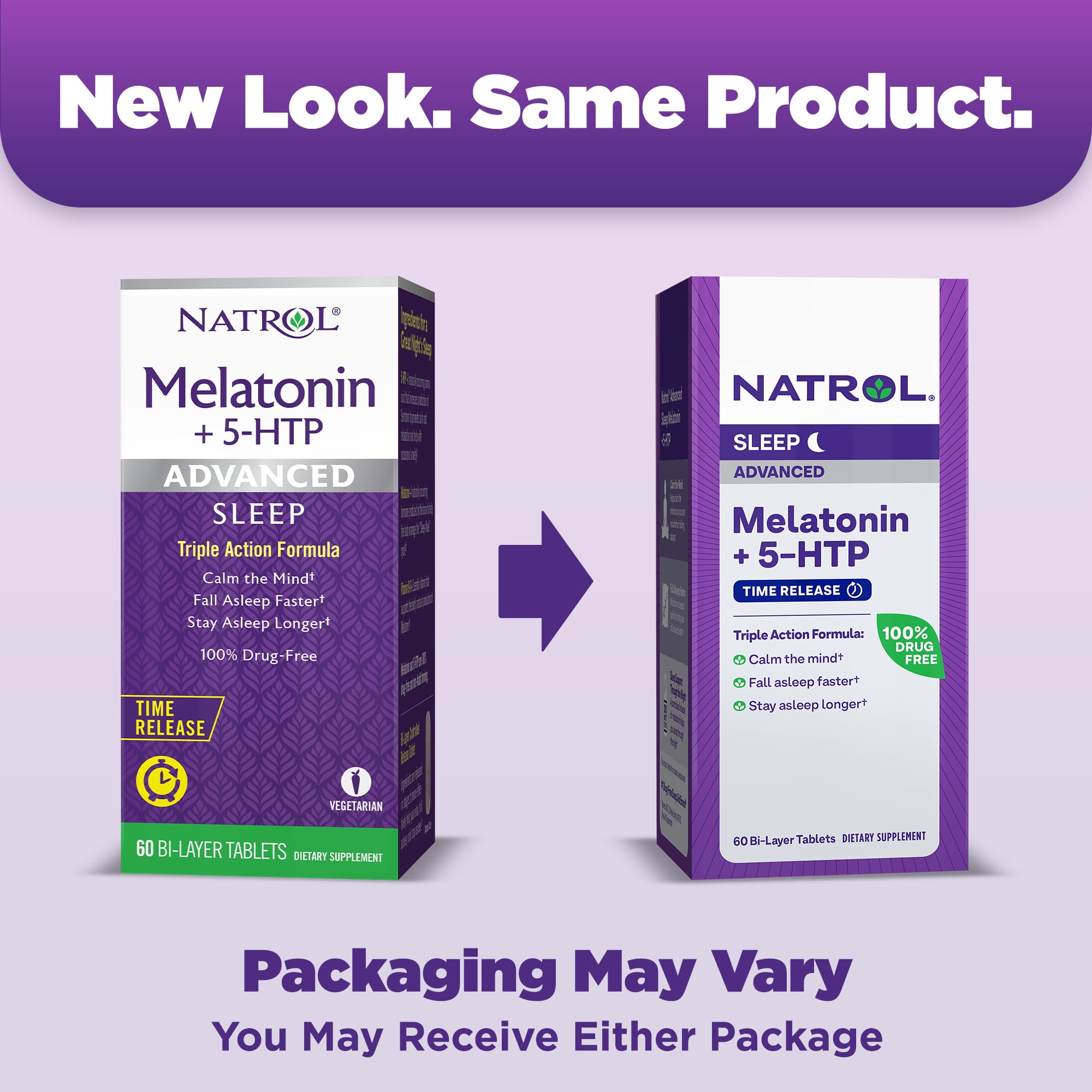 Foto 3 pulgar | Sleep Aid Natrol Advanced Sleep Melatonina + 5-HTP 6 mg 60 Tabletas - Venta Internacional