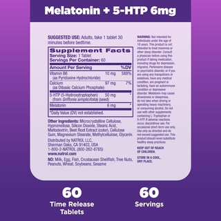 Foto 5 | Sleep Aid Natrol Advanced Sleep Melatonina + 5-HTP 6 mg 60 Tabletas - Venta Internacional