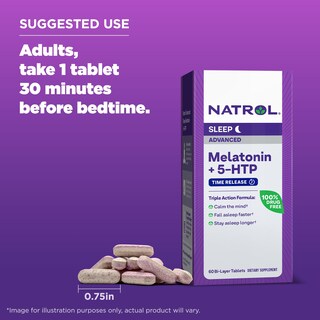 Foto 6 | Sleep Aid Natrol Advanced Sleep Melatonina + 5-HTP 6 mg 60 Tabletas - Venta Internacional