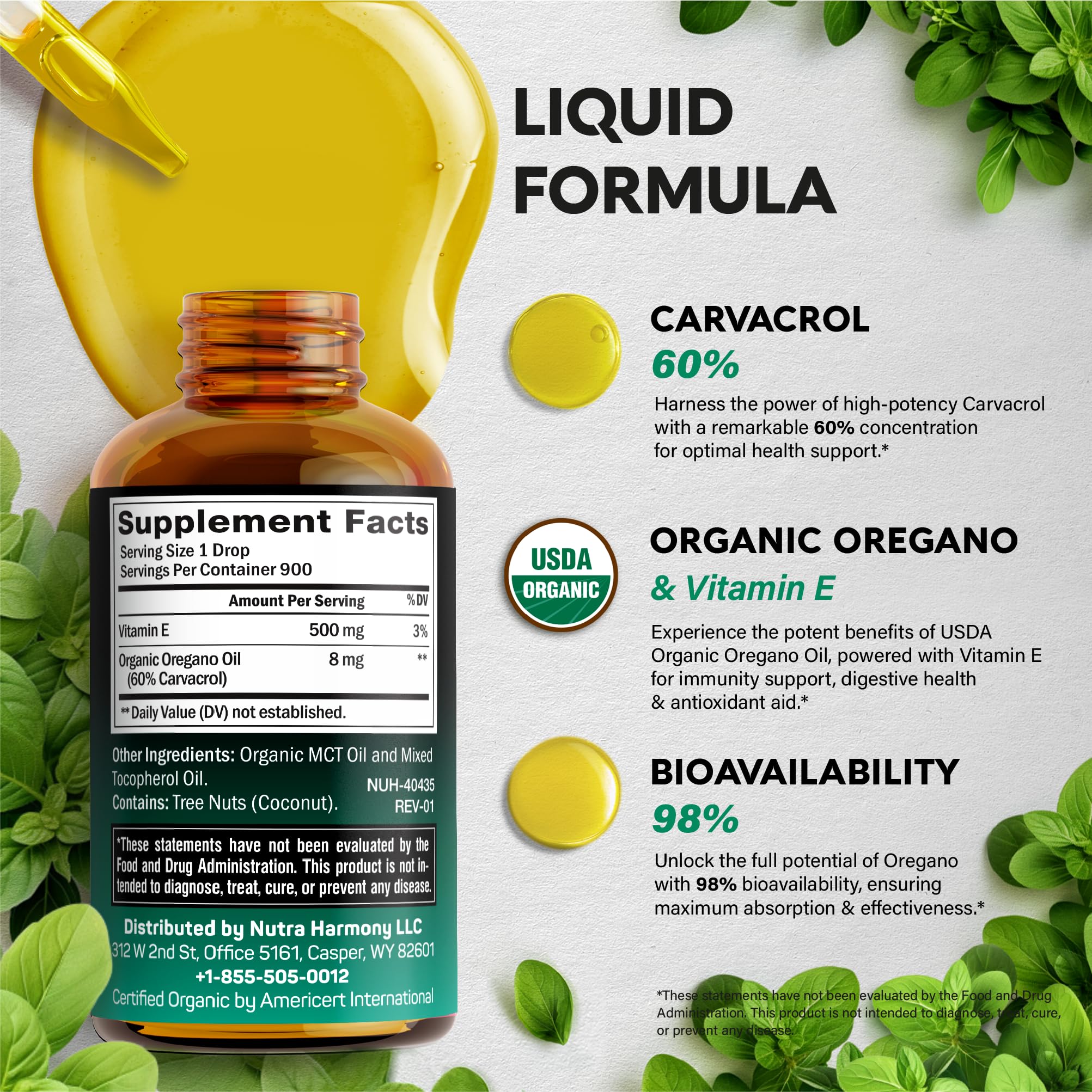 Foto 4 | Suplemento en Gotas de Aceite de Orégano con Vitamina  E 30 ml- Venta Internacional