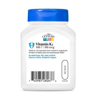 Foto 6 | Suplemento 21st Century Vitamina K2 de 110 Cápsulas-Venta Internacional