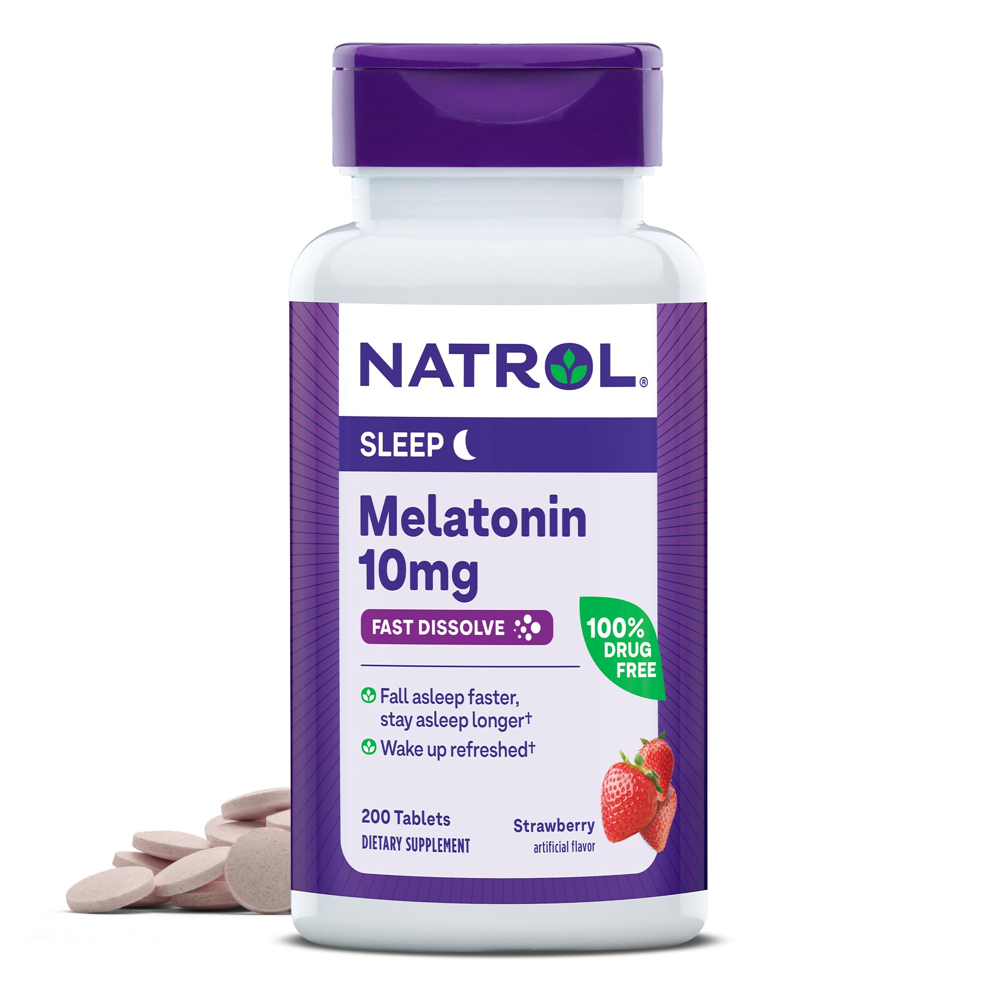 Foto 2 pulgar | Suplemento Natrol Fast Dissolve Melatonin 10 mg 200 Tabletas - Venta Internacional