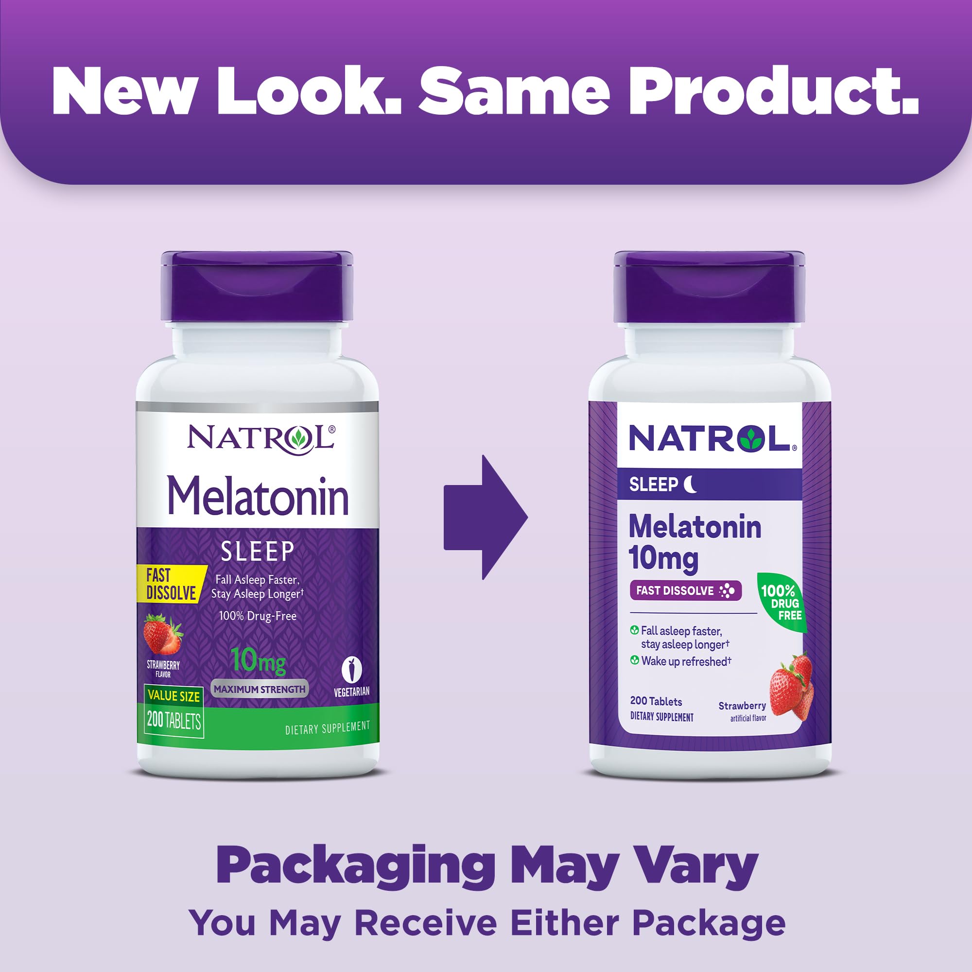 Foto 3 pulgar | Suplemento Natrol Fast Dissolve Melatonin 10 mg 200 Tabletas - Venta Internacional