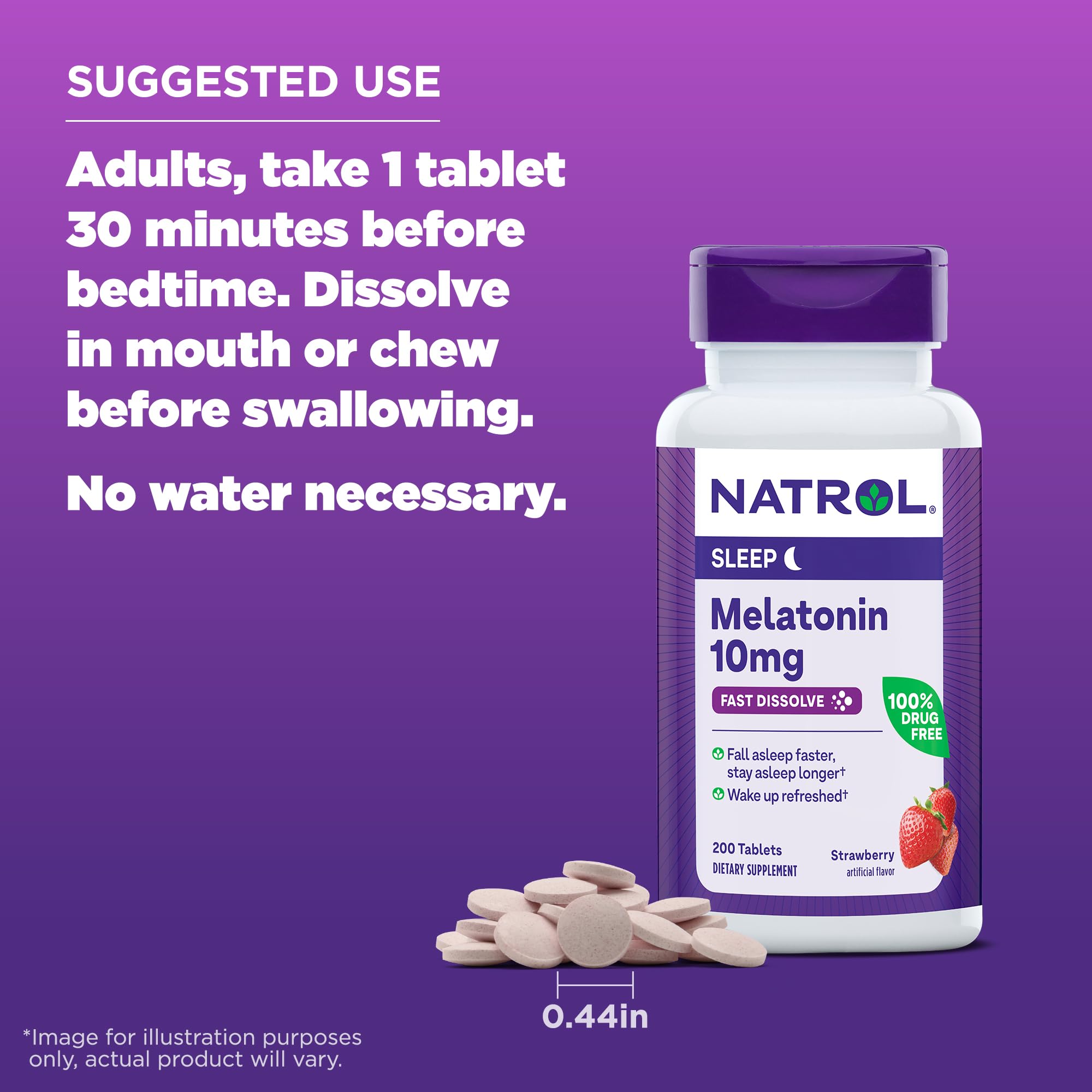 Foto 7 pulgar | Suplemento Natrol Fast Dissolve Melatonin 10 mg 200 Tabletas - Venta Internacional
