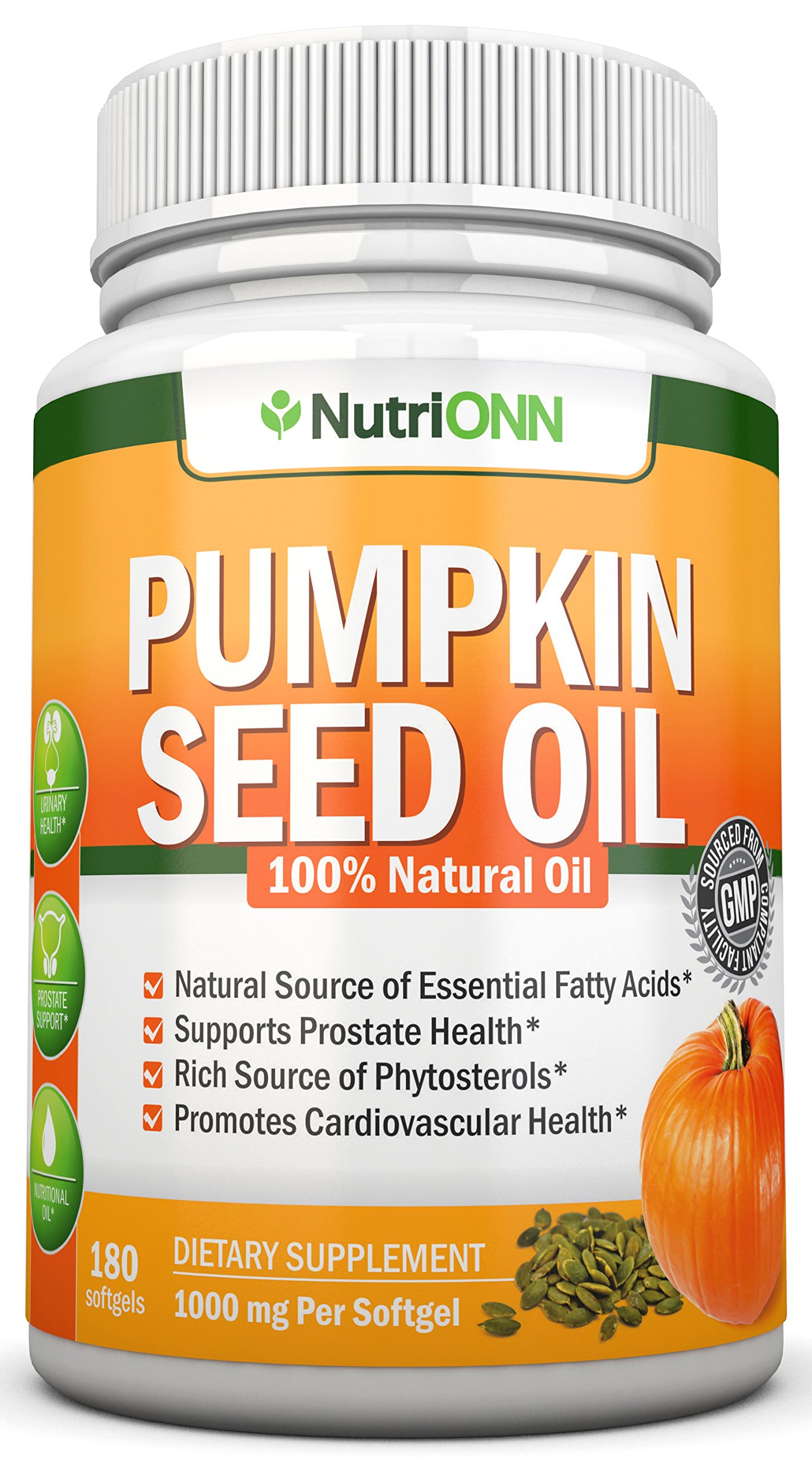 Foto 2 pulgar | Suplemento Nutrionn Aceite Semillas de Calabaza 1000 Mg 180 Cápsulas Blandas - Venta Internacional