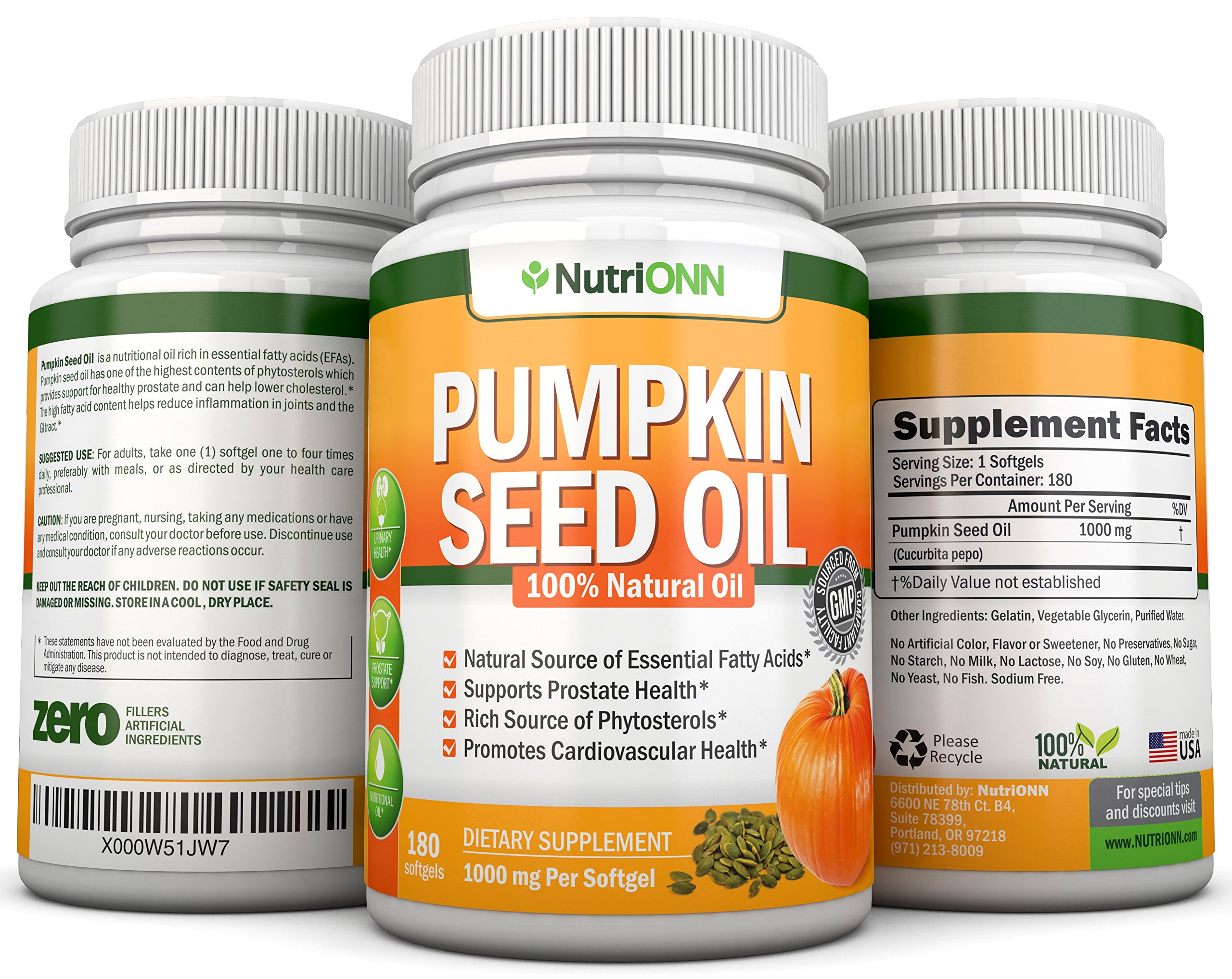 Foto 3 pulgar | Suplemento Nutrionn Aceite Semillas de Calabaza 1000 Mg 180 Cápsulas Blandas - Venta Internacional