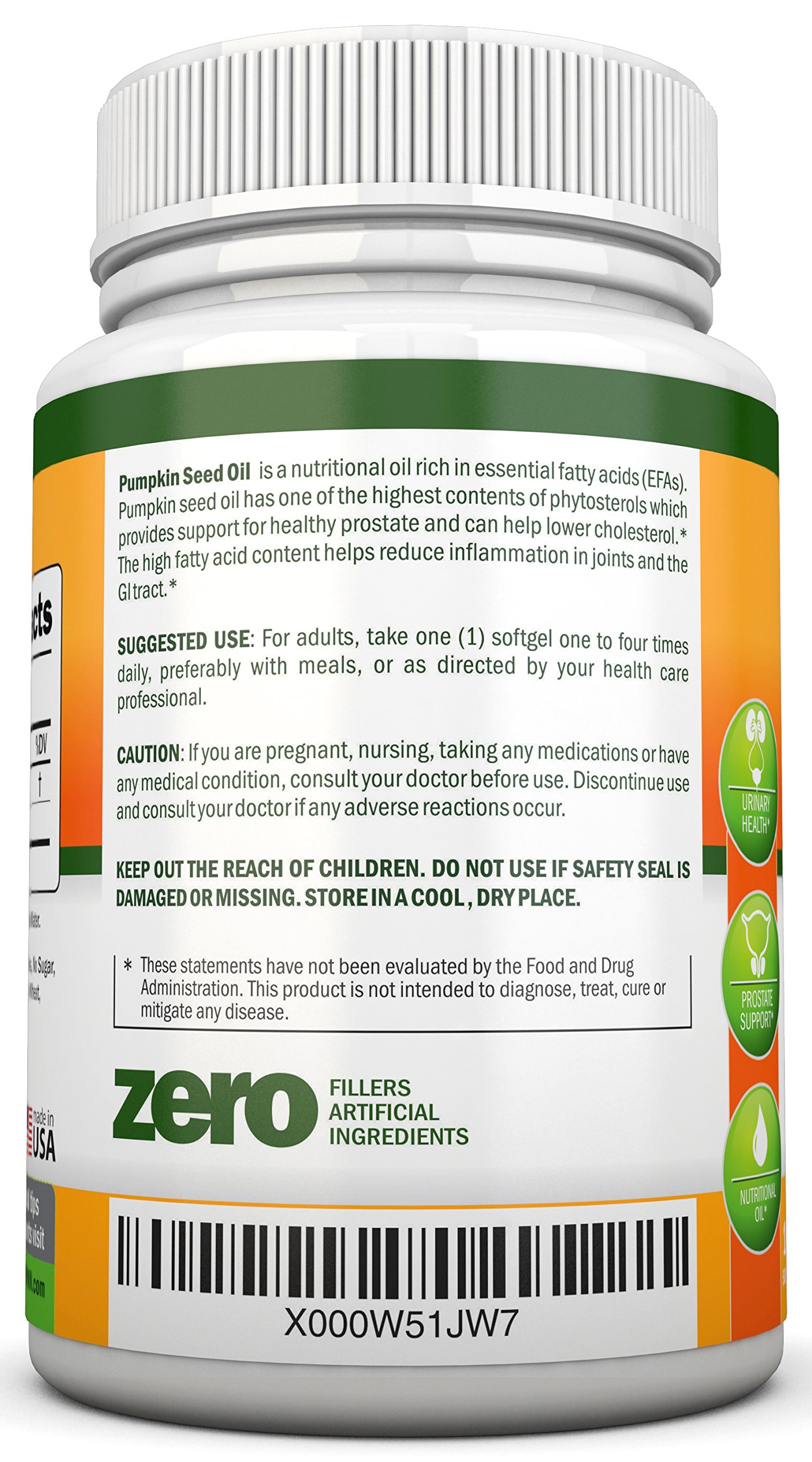 Foto 5 pulgar | Suplemento Nutrionn Aceite Semillas de Calabaza 1000 Mg 180 Cápsulas Blandas - Venta Internacional