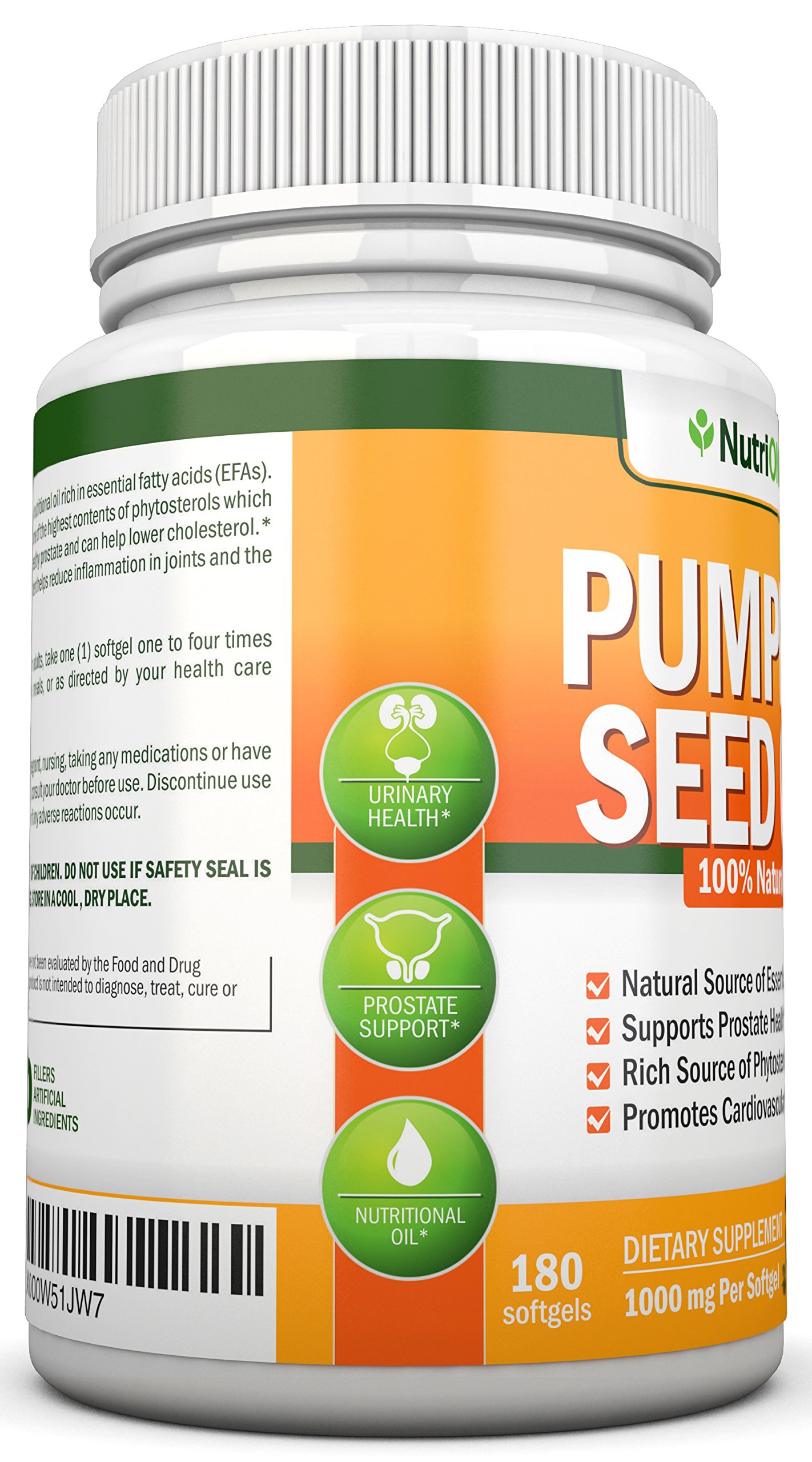 Foto 6 pulgar | Suplemento Nutrionn Aceite Semillas de Calabaza 1000 Mg 180 Cápsulas Blandas - Venta Internacional