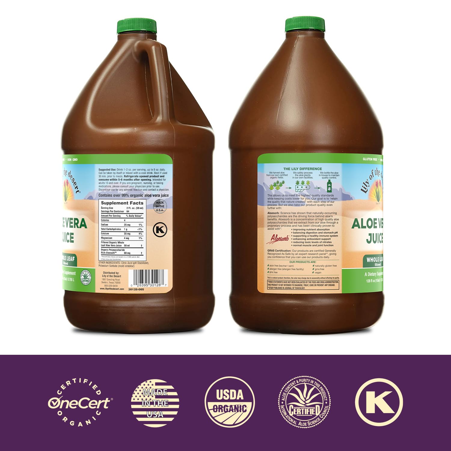 Foto 3 pulgar | Jugo de Aloe Vera Lily Of The Desert Hoja Entera 3,78 L - Venta Internacional
