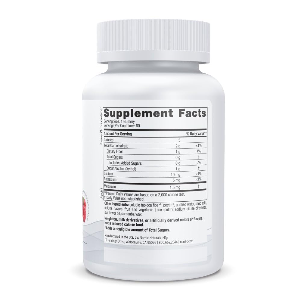 Foto 5 pulgar | Suplemento de Gomitas de Melatonina Nordic Naturals 1,5 mg 60 Gomitas - Venta Internacional