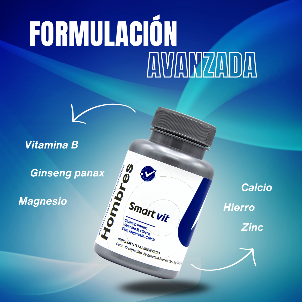 Foto 4 pulgar | Smart Vit Vitaminas Y Minerales Hombres 30 Capsulas Suplemento Alimenticio Biocaps Mexico