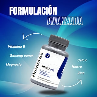 Foto 3 | Smart Vit Vitaminas Y Minerales Hombres 30 Capsulas Suplemento Alimenticio Biocaps Mexico