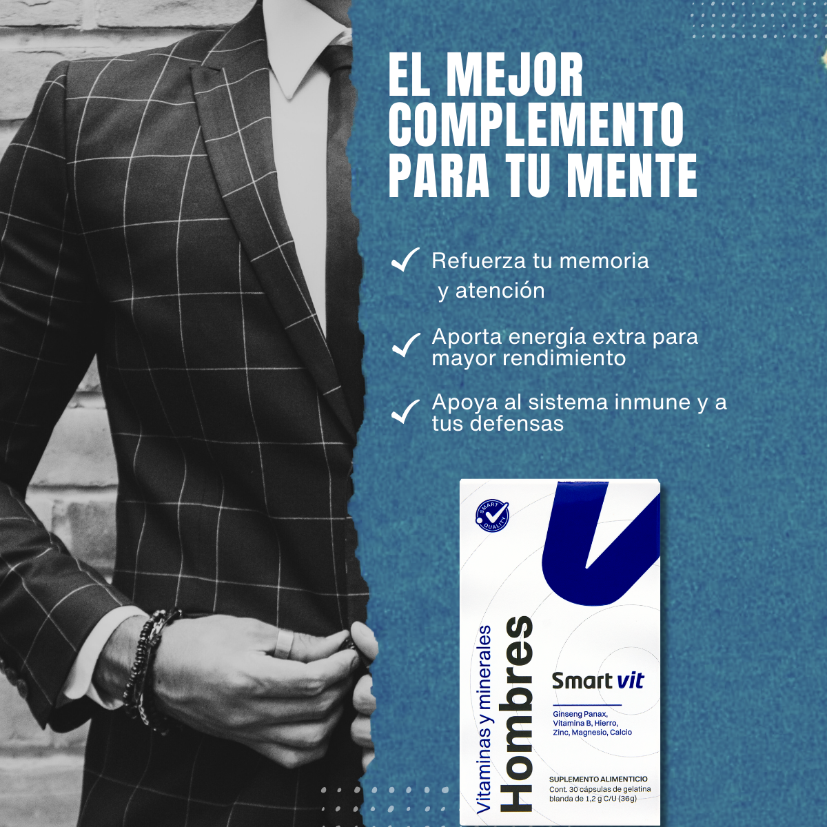 Foto 7 pulgar | Smart Vit Vitaminas Y Minerales Hombres 30 Capsulas Suplemento Alimenticio Biocaps Mexico