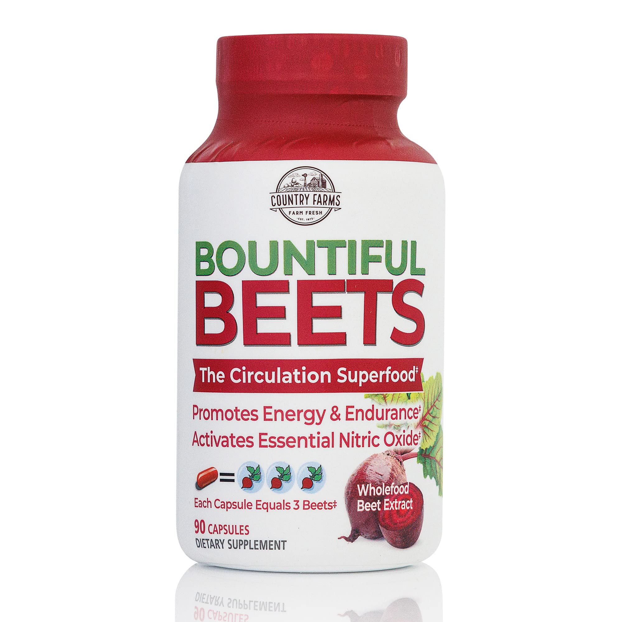 Foto 2 pulgar | Suplemento Country Farms Bountiful Beets 90 Cápsulas - Venta Internacional