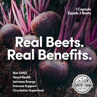Foto 3 | Suplemento Country Farms Bountiful Beets 90 Cápsulas - Venta Internacional