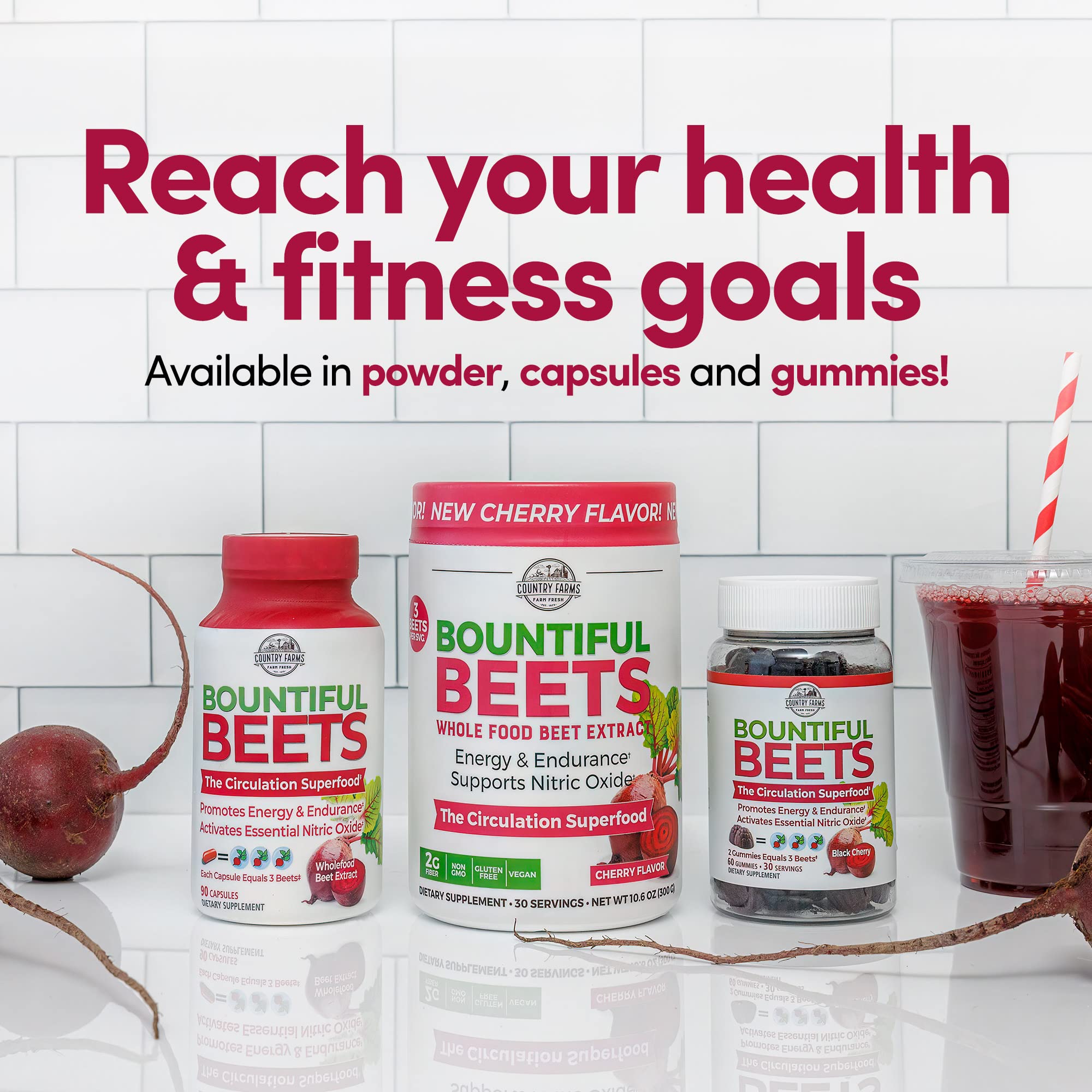 Foto 5 pulgar | Suplemento Country Farms Bountiful Beets 90 Cápsulas - Venta Internacional