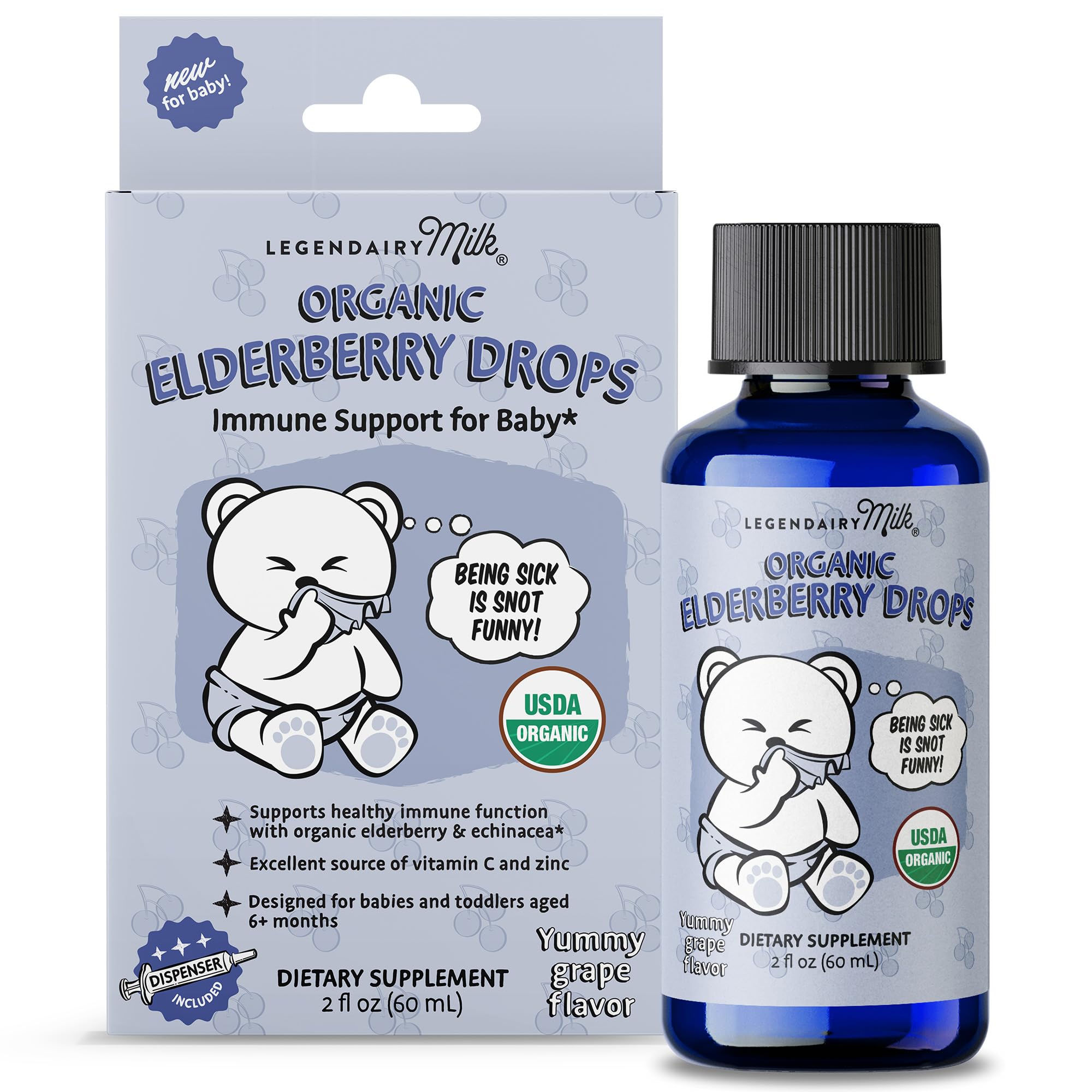 Foto 2 pulgar | Gotas de Saúco Orgánicas Con Leche Legendaria Multivitamínica Para Bebés - Venta Internacional