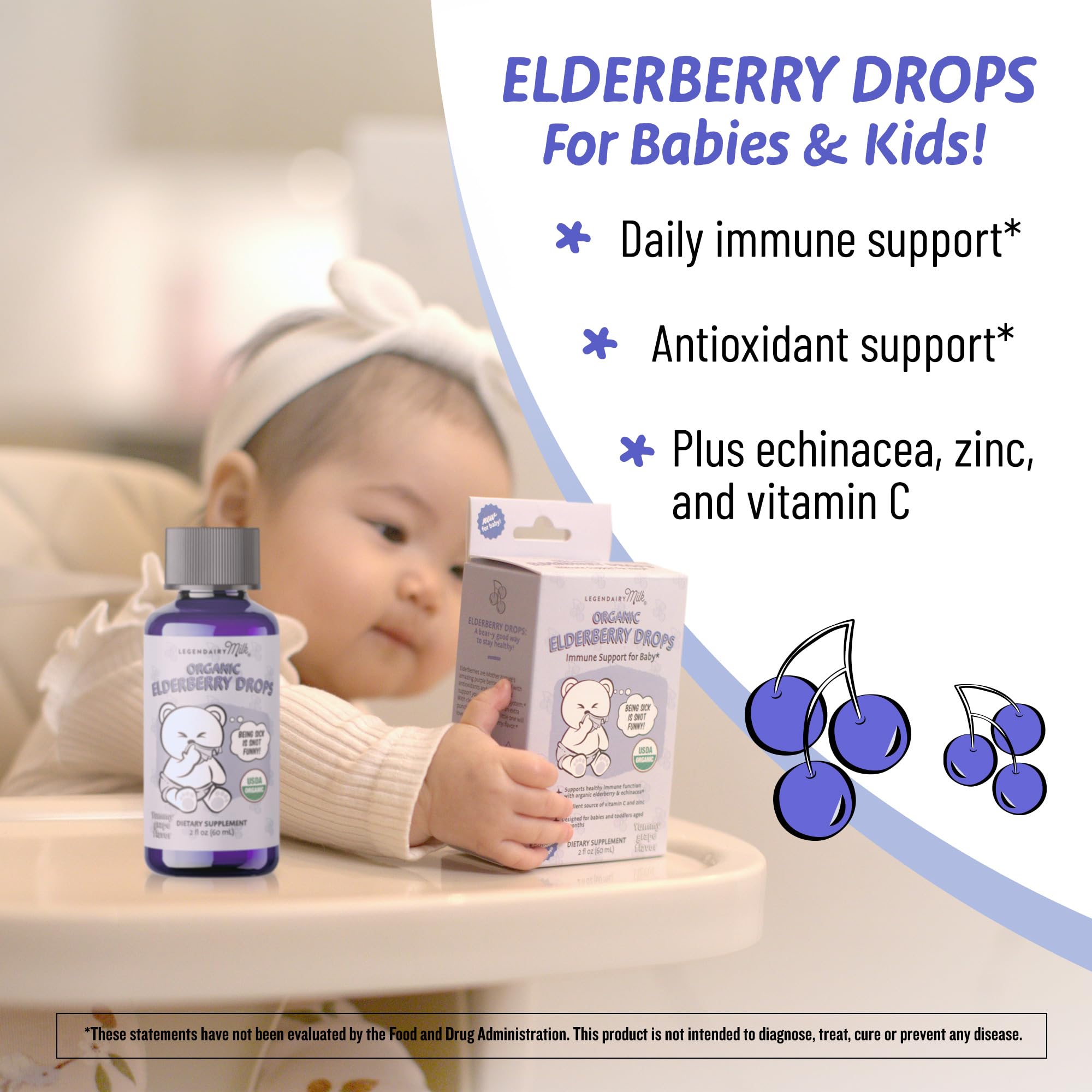 Foto 3 pulgar | Gotas de Saúco Orgánicas Con Leche Legendaria Multivitamínica Para Bebés - Venta Internacional