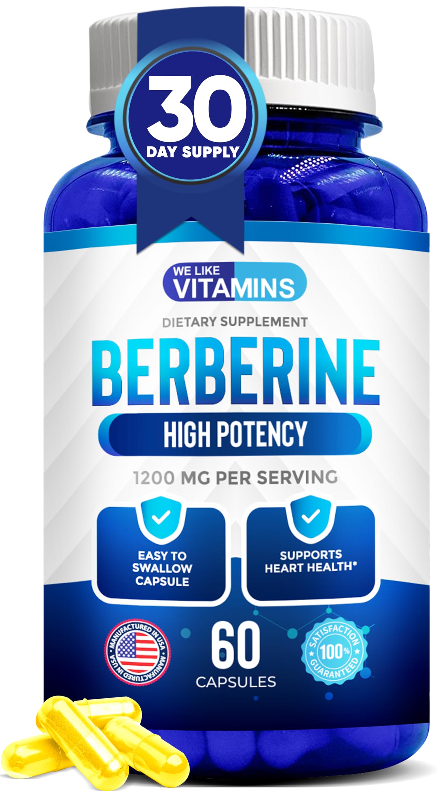 Foto 2 pulgar | Suplemento We Like Vitamins Max Strength Berberine 1200 mg - Venta Internacional