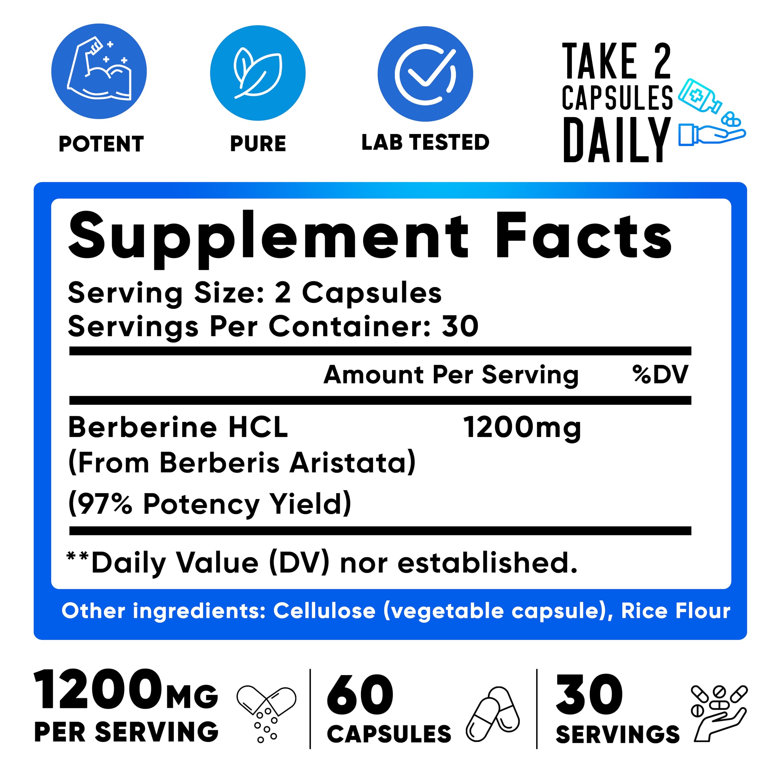 Foto 3 pulgar | Suplemento We Like Vitamins Max Strength Berberine 1200 mg - Venta Internacional