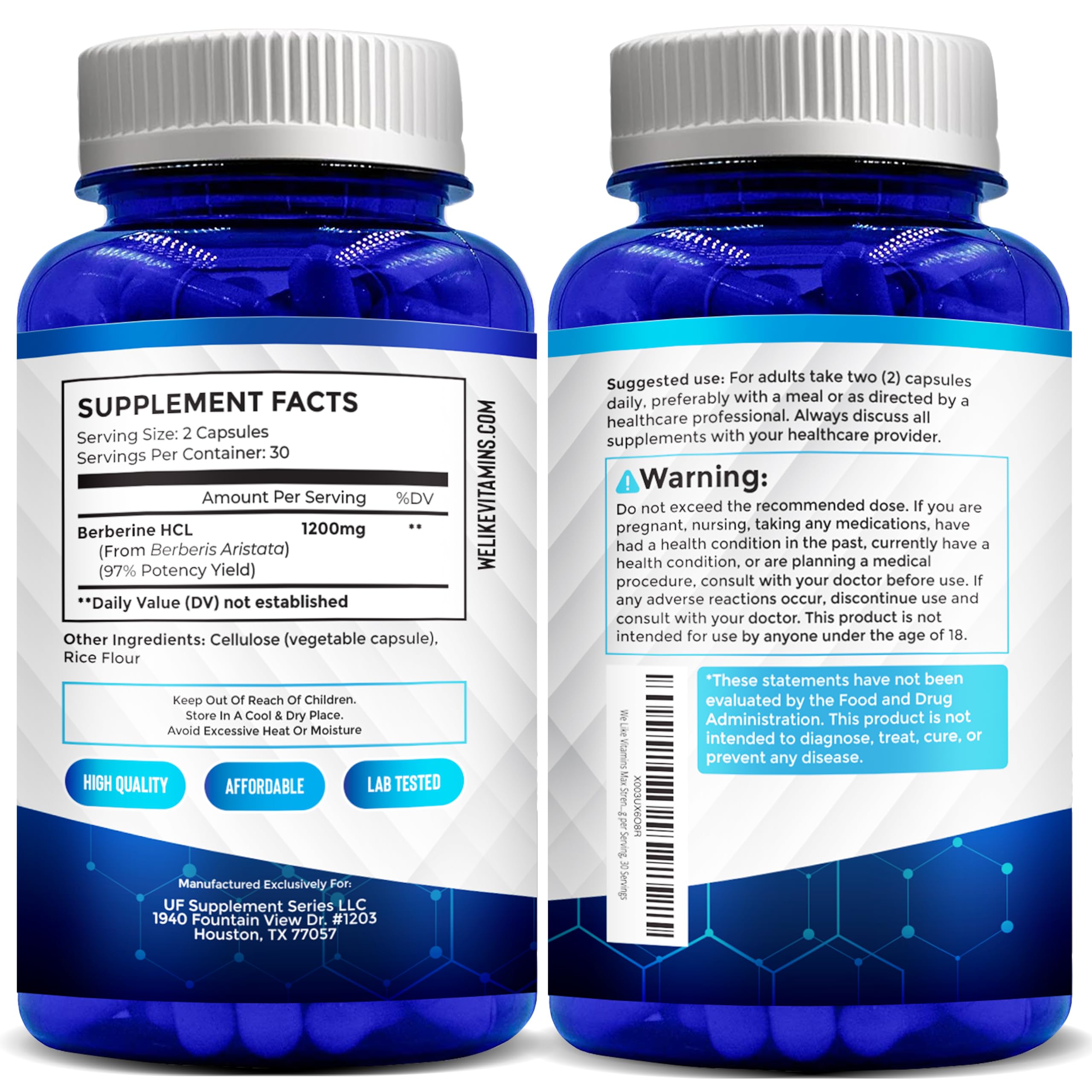 Foto 7 pulgar | Suplemento We Like Vitamins Max Strength Berberine 1200 mg - Venta Internacional
