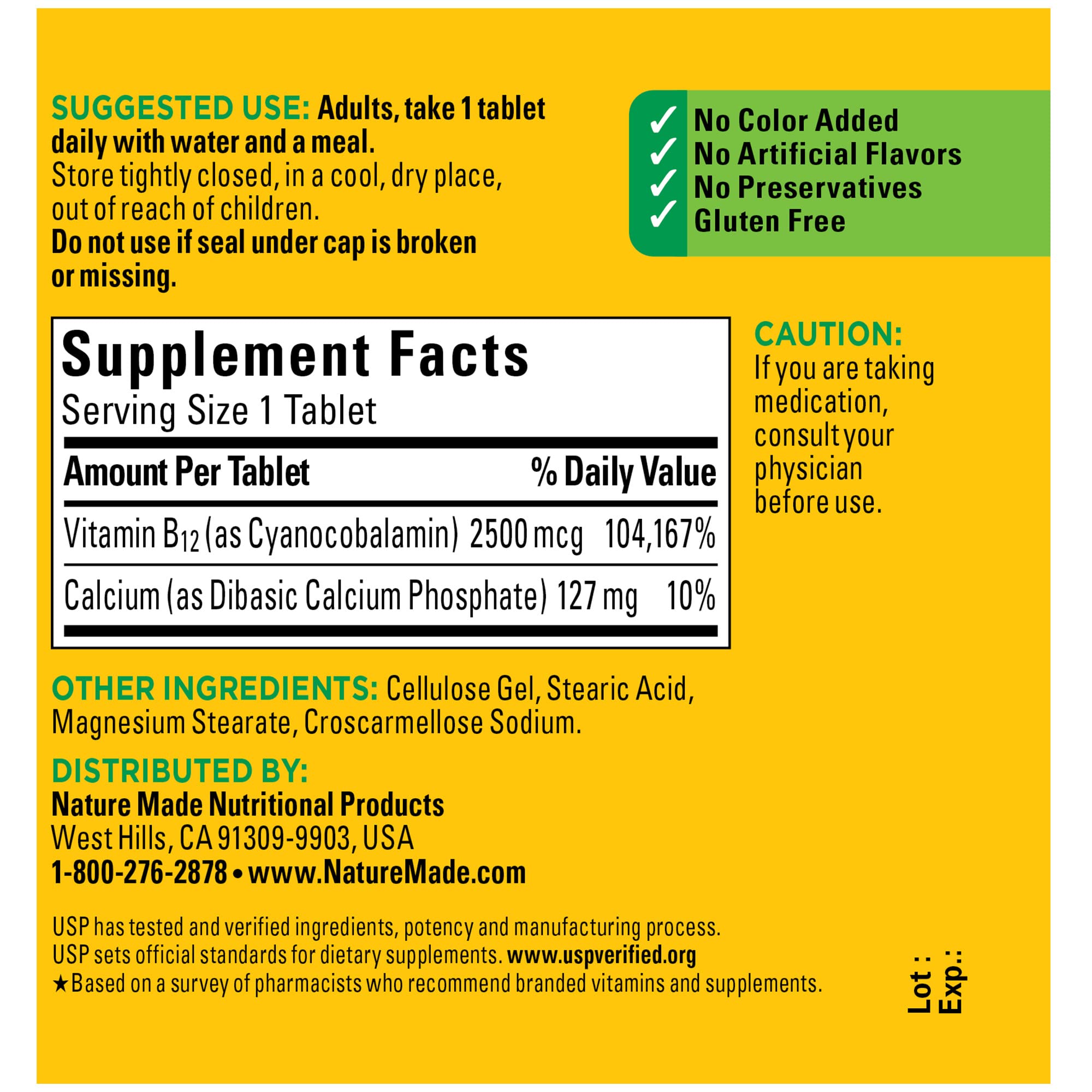 Foto 6 pulgar | Suplemento de Vitamina B12 Nature Made 2500 mcg 60 Tabletas - Venta Internacional