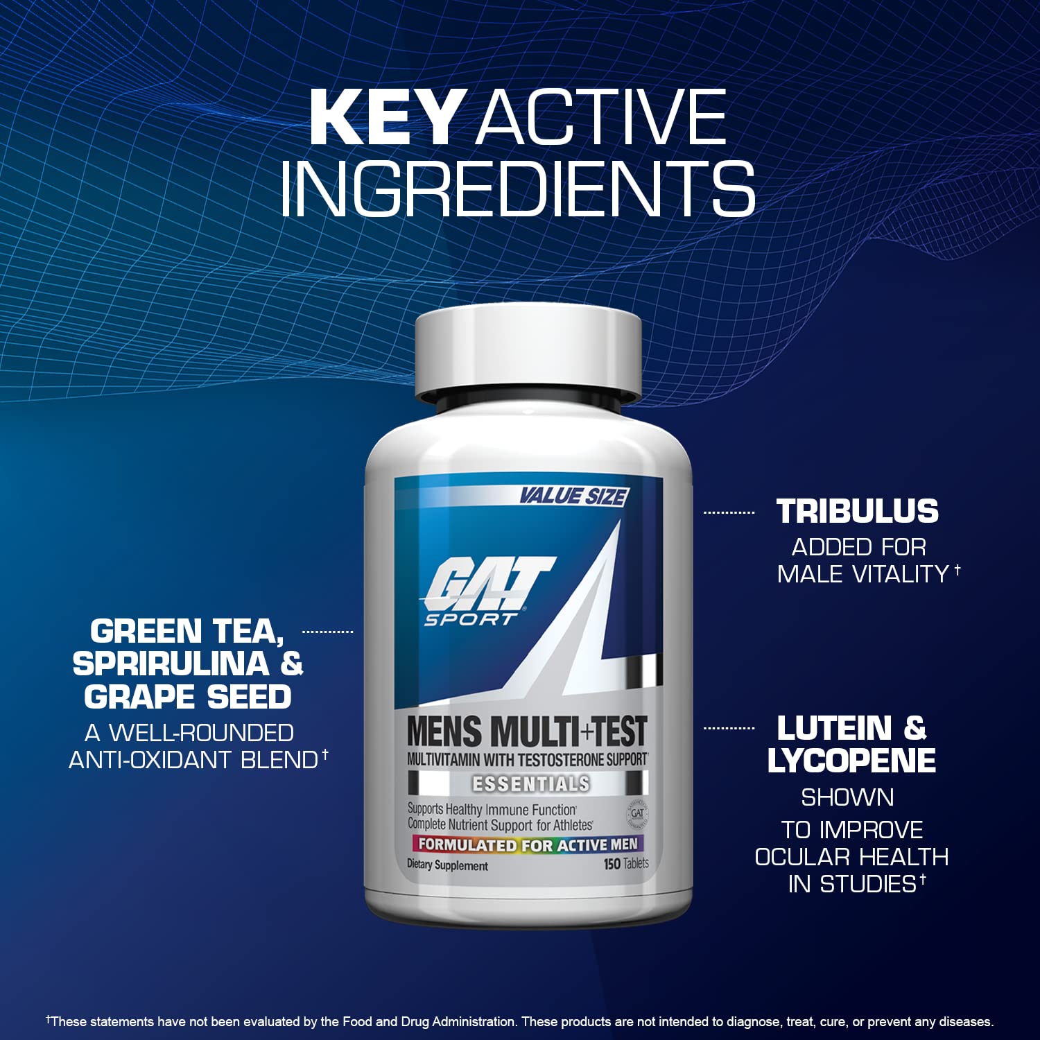 Foto 4 pulgar | Comprimidos Multivitamínicos Gat Sport Para Hombre Multi + Test (150 Unidades) - Venta Internacional.