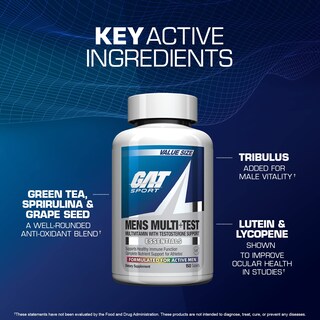 Foto 3 | Comprimidos Multivitamínicos Gat Sport Para Hombre Multi + Test (150 Unidades) - Venta Internacional.
