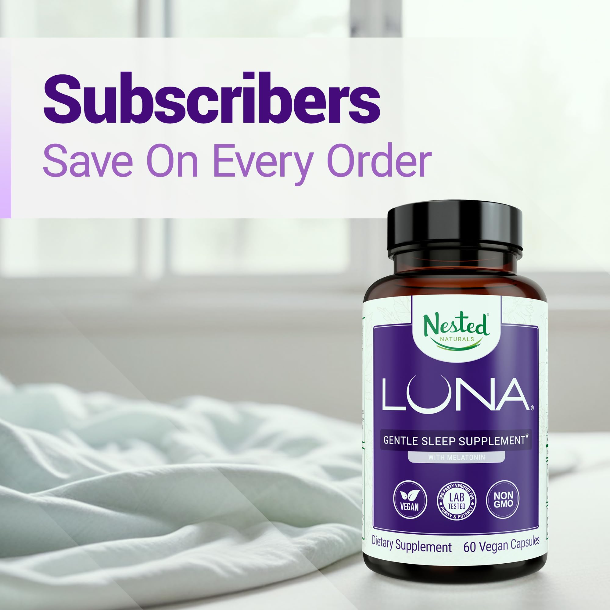 Foto 6 pulgar | Sleep Aid Nested Naturals Luna 60 Cápsulas Veganas - Venta Internacional