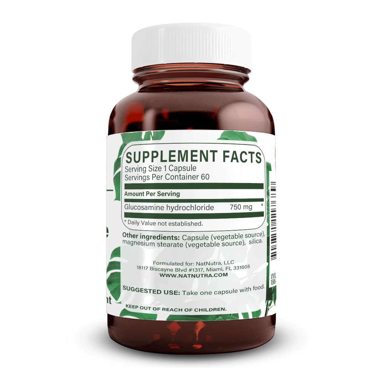 Foto 2 pulgar | Suplemento Natural  Vegano Glucosamina Hcl 750 Mg 60 Cápsulas - Venta Internacional