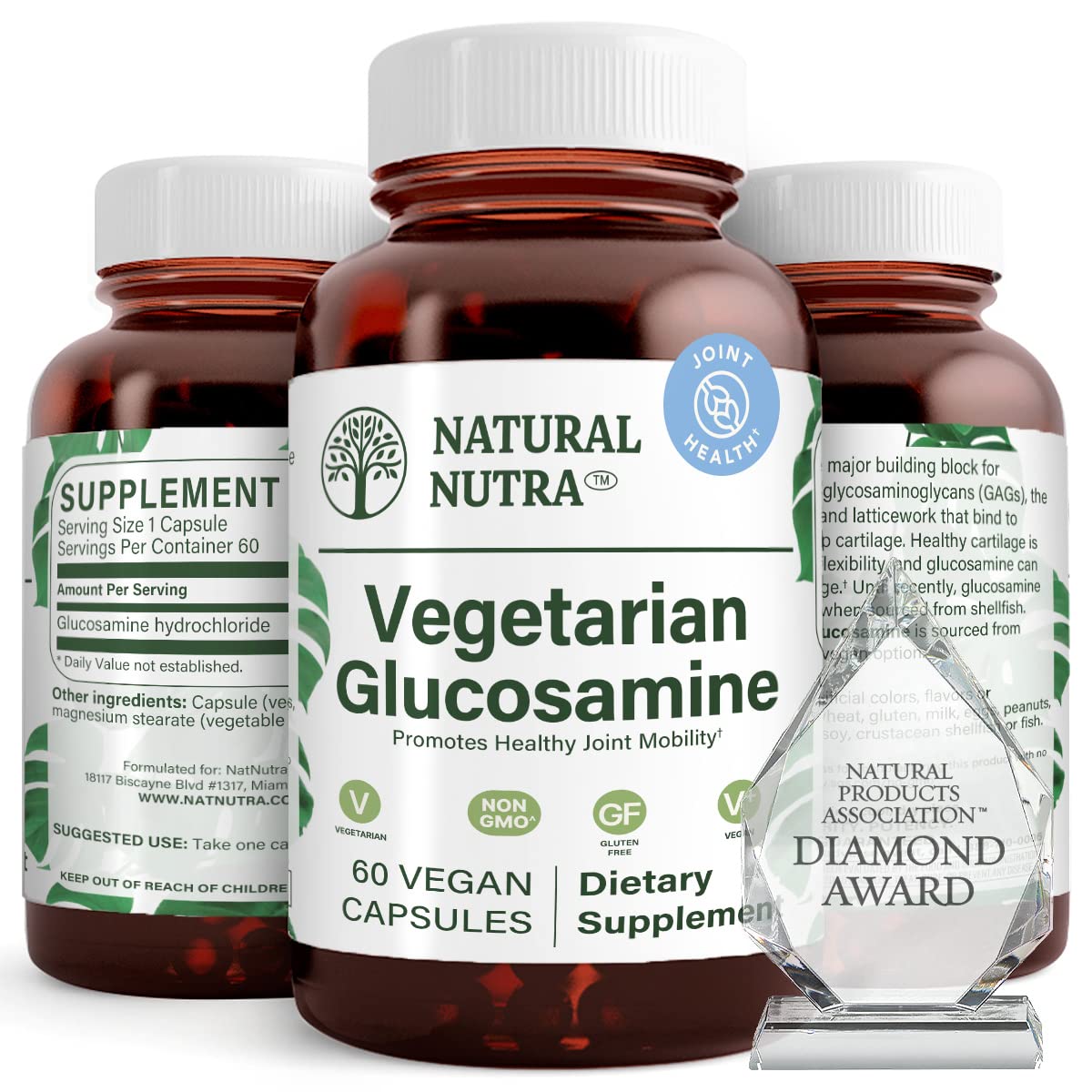 Foto 3 pulgar | Suplemento Natural  Vegano Glucosamina Hcl 750 Mg 60 Cápsulas - Venta Internacional