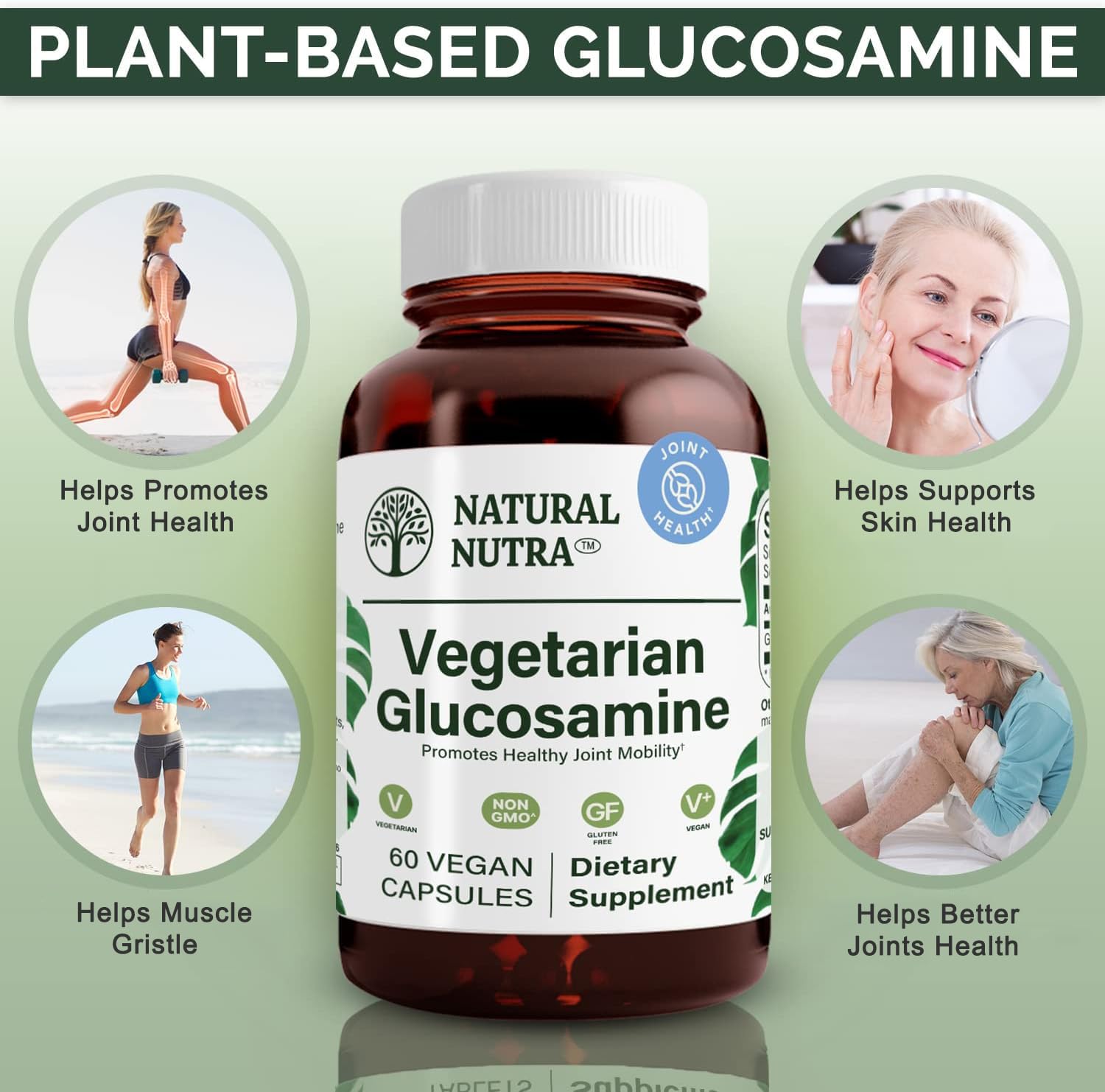Foto 4 pulgar | Suplemento Natural  Vegano Glucosamina Hcl 750 Mg 60 Cápsulas - Venta Internacional