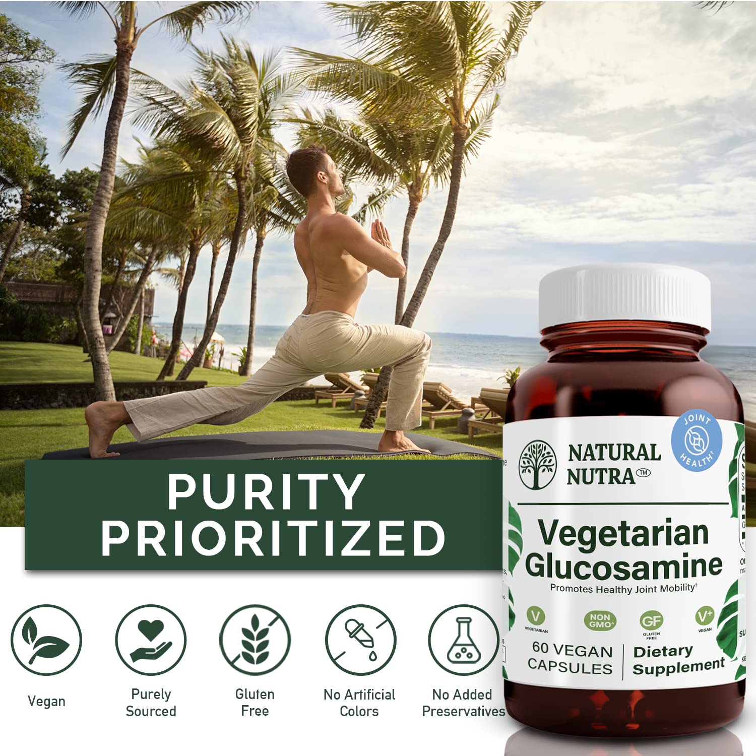 Foto 5 pulgar | Suplemento Natural  Vegano Glucosamina Hcl 750 Mg 60 Cápsulas - Venta Internacional