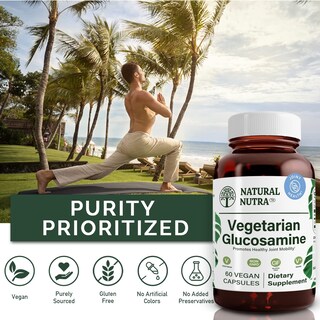 Foto 4 | Suplemento Natural Vegano Glucosamina Hcl 750 Mg 60 Cápsulas - Venta Internacional