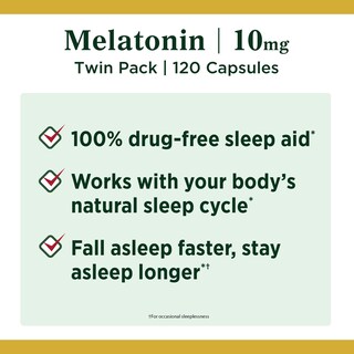 Foto 3 | Suplemento Nature's Bounty De Melatonina Cápsulas De 10 Mg 60 Unidades - Venta Internacional
