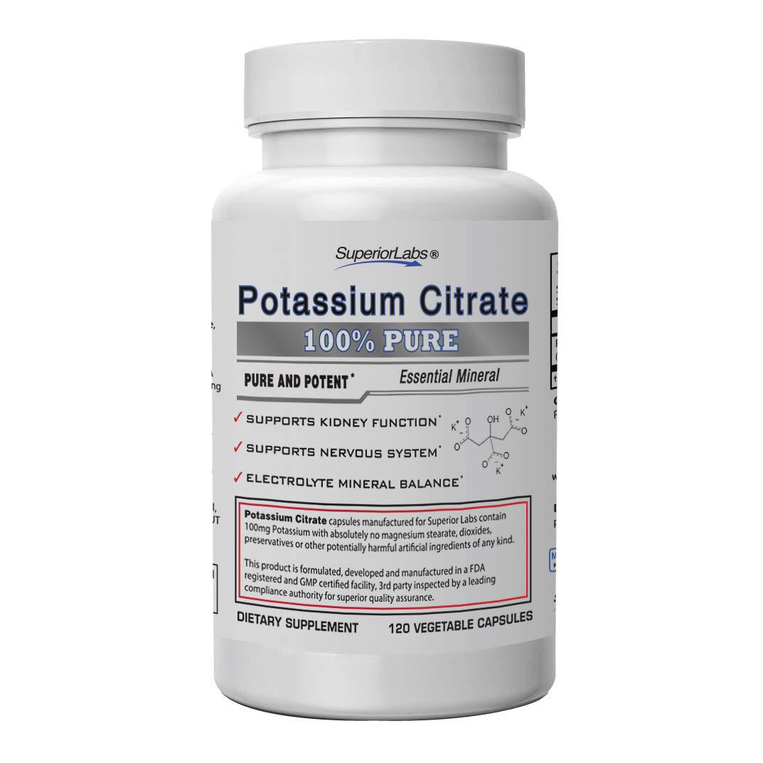 Foto 2 pulgar | Suplemento De Citrato De Potasio De Superior Labs, 100 Mg, 120 Cápsulas - Venta Internacional.