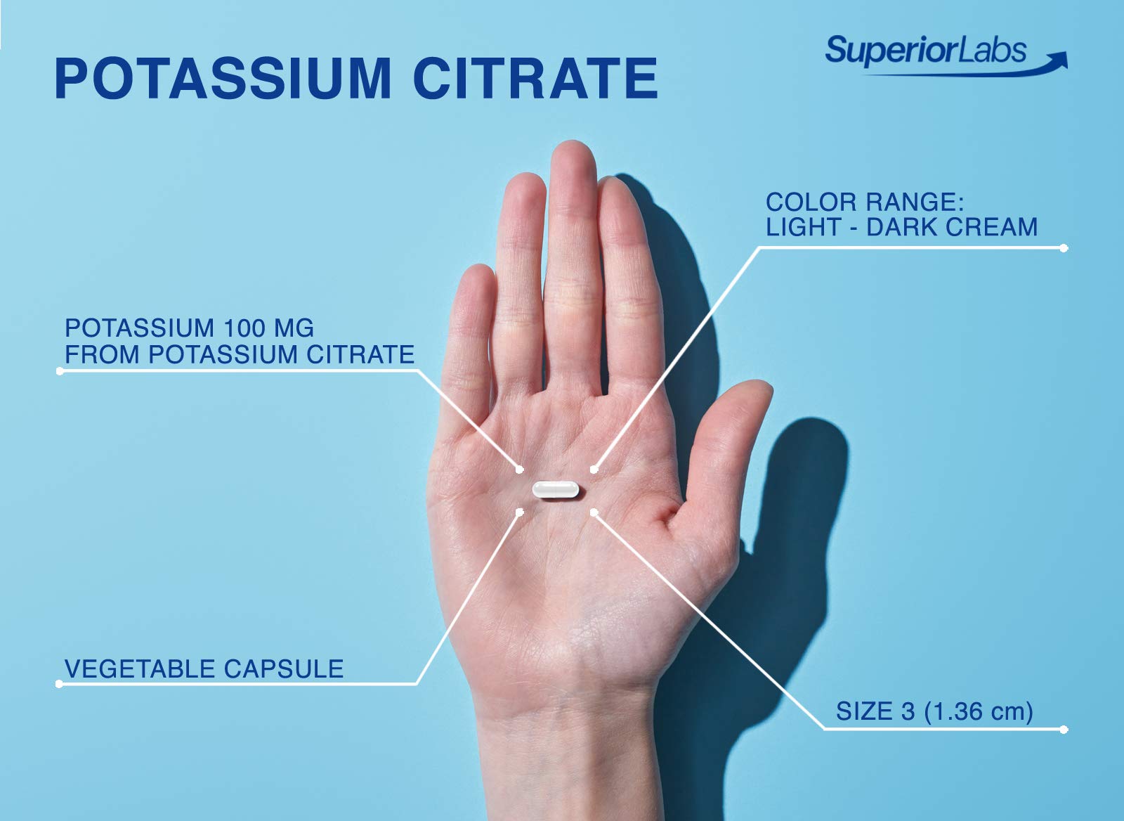 Foto 4 pulgar | Suplemento De Citrato De Potasio De Superior Labs, 100 Mg, 120 Cápsulas - Venta Internacional.