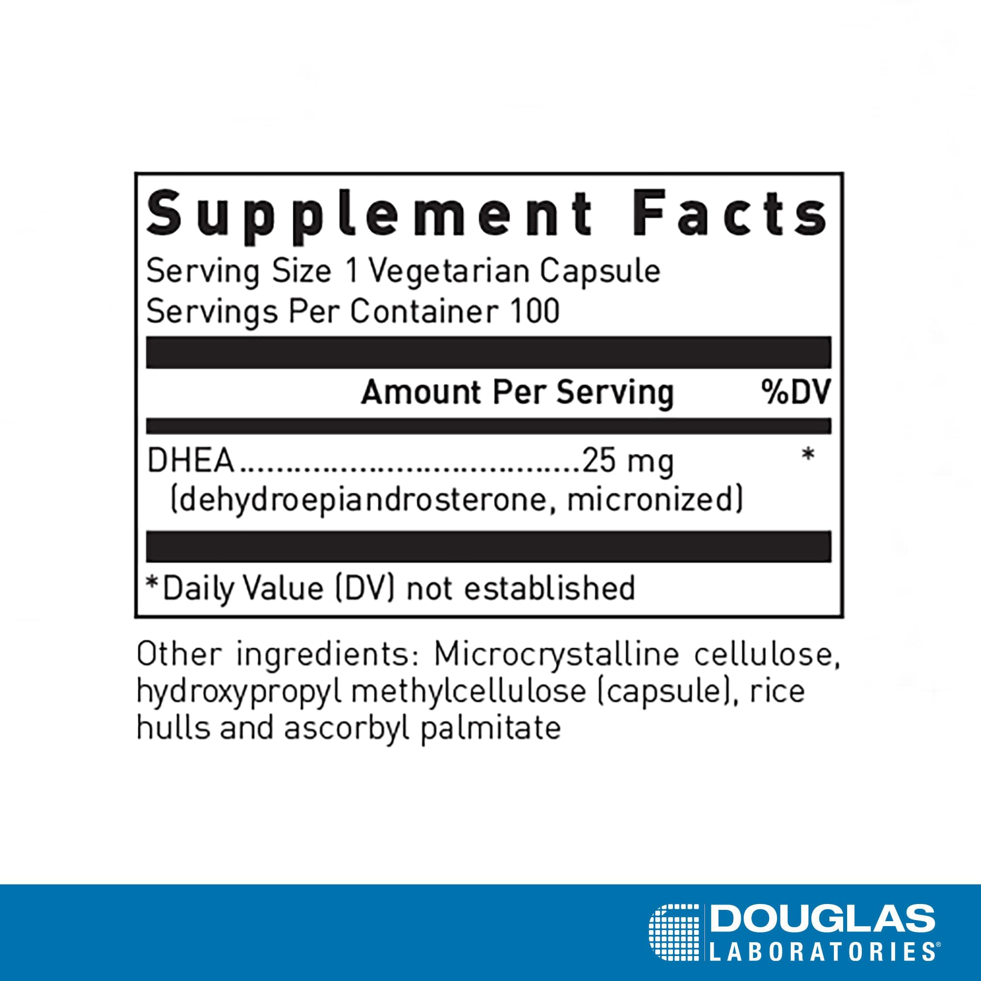 Foto 3 pulgar | Suplemento Dhea De Douglas Laboratories 25 Mg 100 Cápsulas - Venta Internacional.