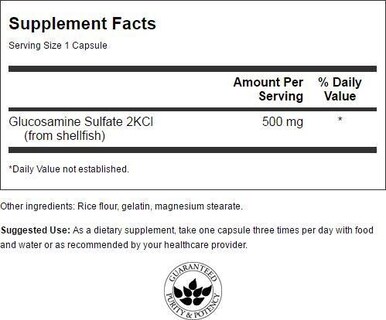 Foto 2 | Suplemento De Sulfato De Glucosamina Swanson, 2 Kcl, 500 Mg, 400 Cápsulas - Venta Internacional.