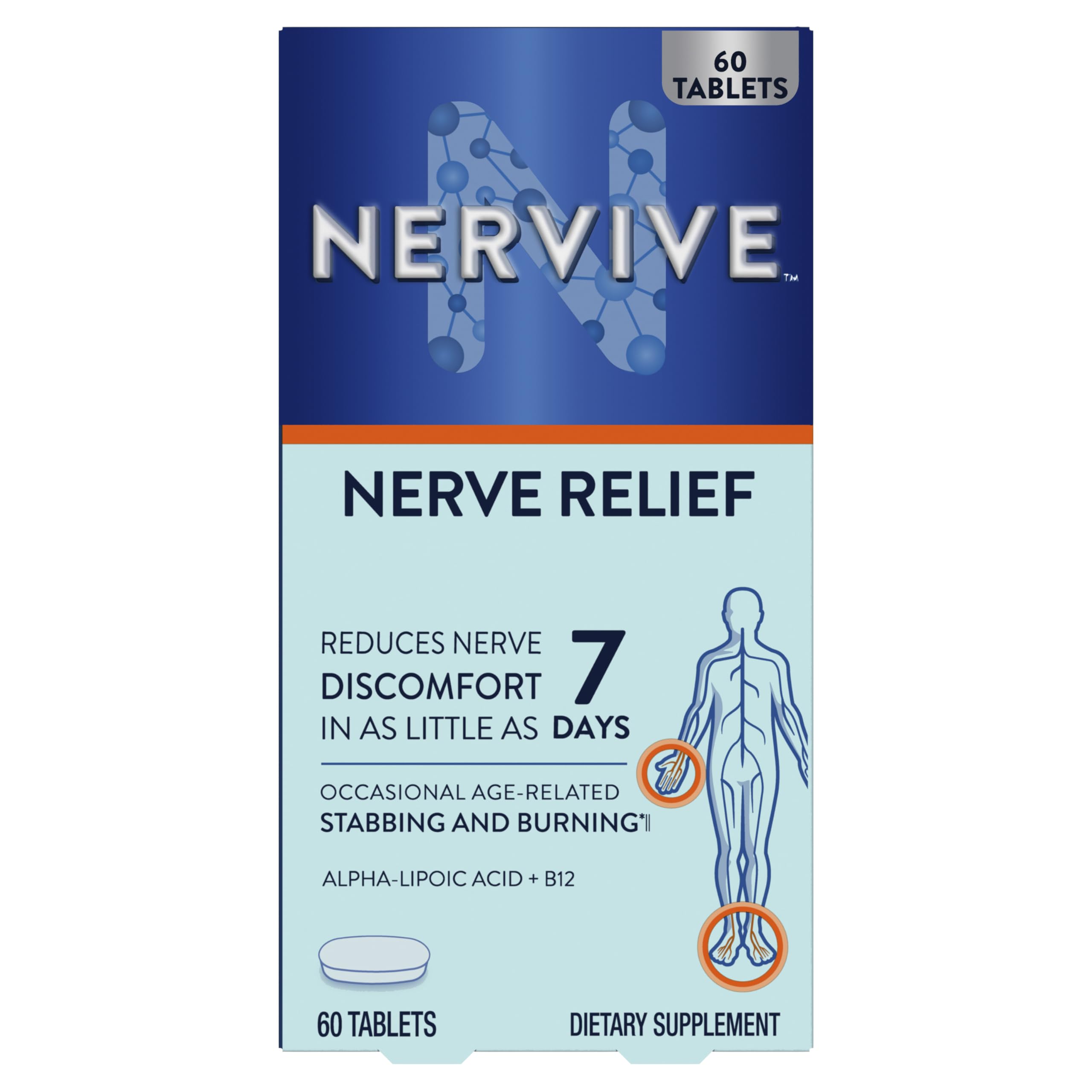 Suplemento Nervive Nerve Relief Ala B12 B6 B1 Cúrcuma Y Jengibre - Venta Internacional.