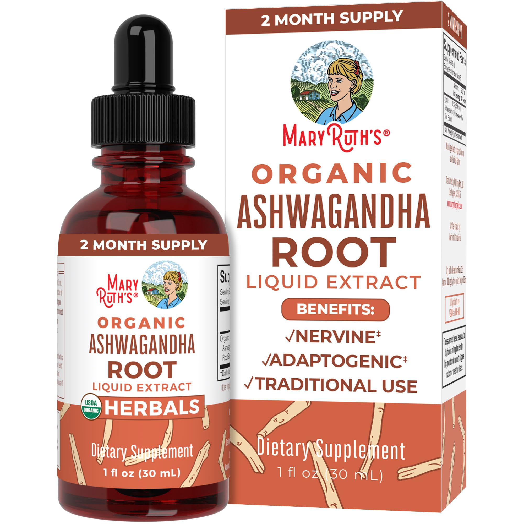 Foto 2 pulgar | Suplemento De Raíz De Ashwagandha De Maryruth Organics, 60 Porciones - Venta Internacional.