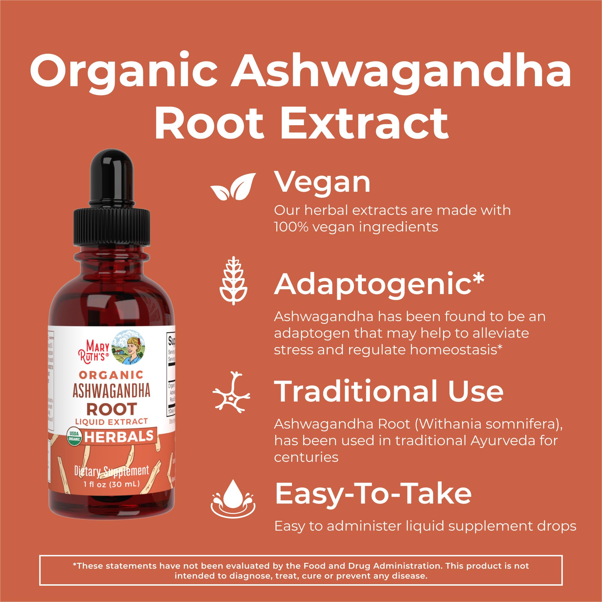 Foto 4 | Suplemento De Raíz De Ashwagandha De Maryruth Organics, 60 Porciones - Venta Internacional.