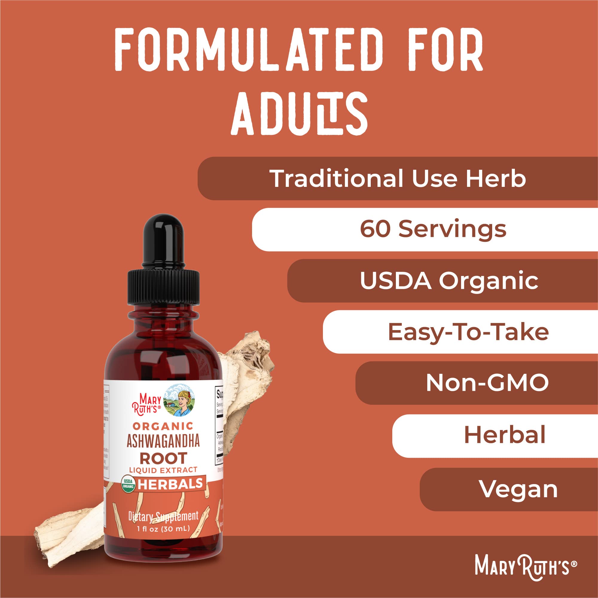 Foto 7 | Suplemento De Raíz De Ashwagandha De Maryruth Organics, 60 Porciones - Venta Internacional.