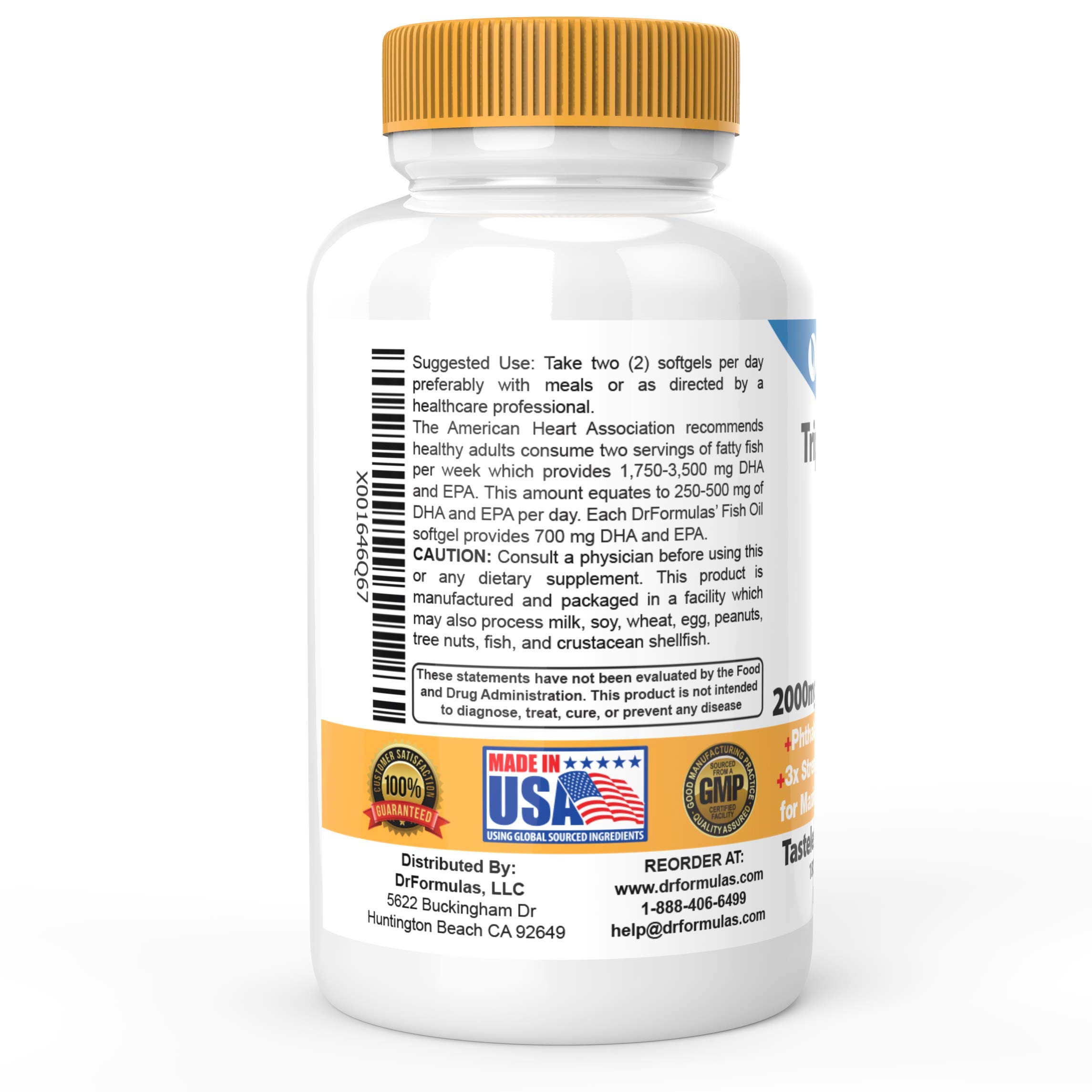 Foto 4 pulgar | Aceite De Pescado Drformulas 2000 Mg De Triple Concentración Con Epa Y Dha - Venta Internacional.