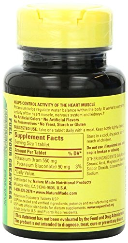 Foto 3 pulgar | Suplemento De Gluconato De Potasio Nature Made 550 Mg X 100 Tabletas - Venta Internacional.